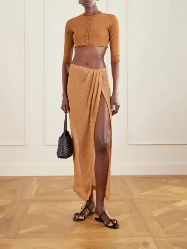 Lisa Marie Fernandez Cropped Stretch-jersey Cardigan | Thumbnail 2