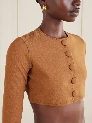 Lisa Marie Fernandez Cropped Stretch-jersey Cardigan | Thumbnail 5