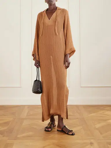 Lisa Marie Fernandez Crinkled Linen-blend Gauze Kaftan | Thumbnail 2 Lisa Marie Fernandez Crinkled Linen-blend Gauze Kaftan | Thumbnail 2