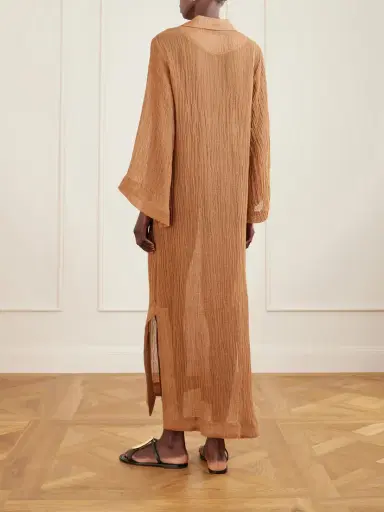 Lisa Marie Fernandez Crinkled Linen-blend Gauze Kaftan | Thumbnail 3 Lisa Marie Fernandez Crinkled Linen-blend Gauze Kaftan | Thumbnail 3