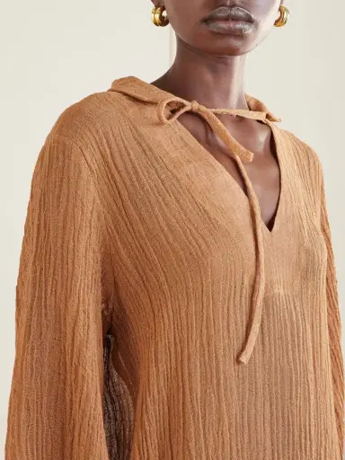 Lisa Marie Fernandez Crinkled Linen-blend Gauze Kaftan | Thumbnail 4 Lisa Marie Fernandez Crinkled Linen-blend Gauze Kaftan | Thumbnail 4