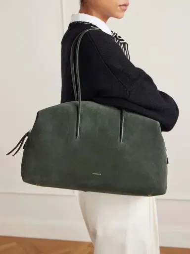 DeMellier The Stockholm Large Leather-trimmed Suede Tote | Thumbnail 2