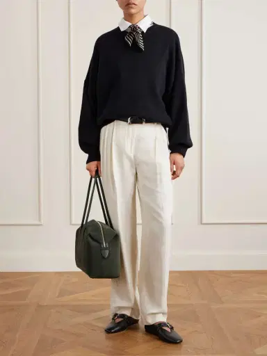 DeMellier The Stockholm Large Leather-trimmed Suede Tote | Thumbnail 3