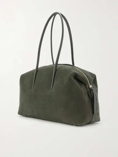DeMellier The Stockholm Large Leather-trimmed Suede Tote | Thumbnail 4