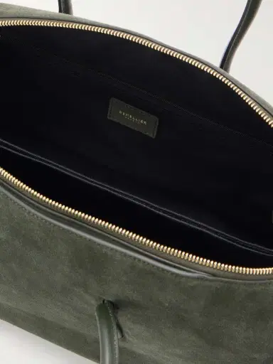 DeMellier The Stockholm Large Leather-trimmed Suede Tote | Thumbnail 6