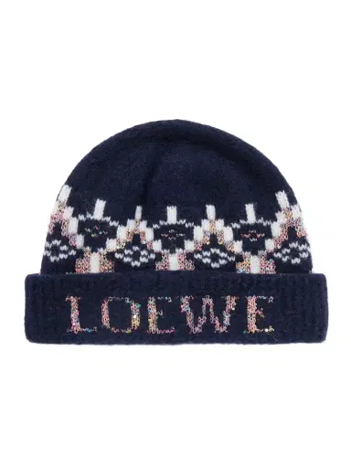 Loewe Sequin-embellished Fair Isle Wool-blend Beanie | Thumbnail 1 Loewe Sequin-embellished Fair Isle Wool-blend Beanie | Thumbnail 1