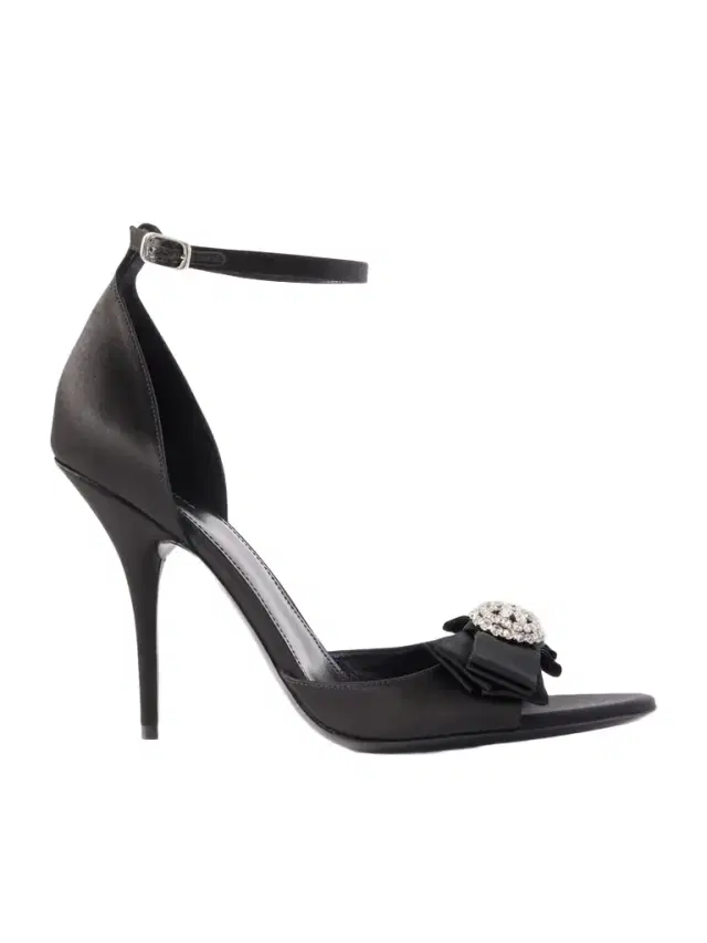Avenue Palazzo Crystal-embellished Bow-detailed Satin Sandals