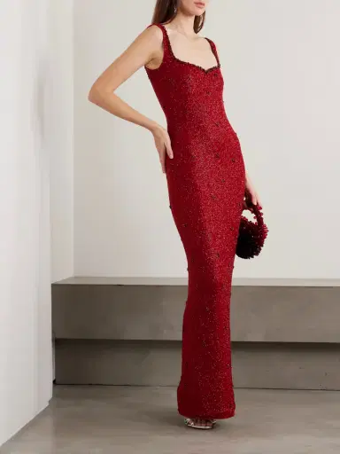 Clio Peppiatt Sophia Embellished Stretch-mesh Gown | Thumbnail 2