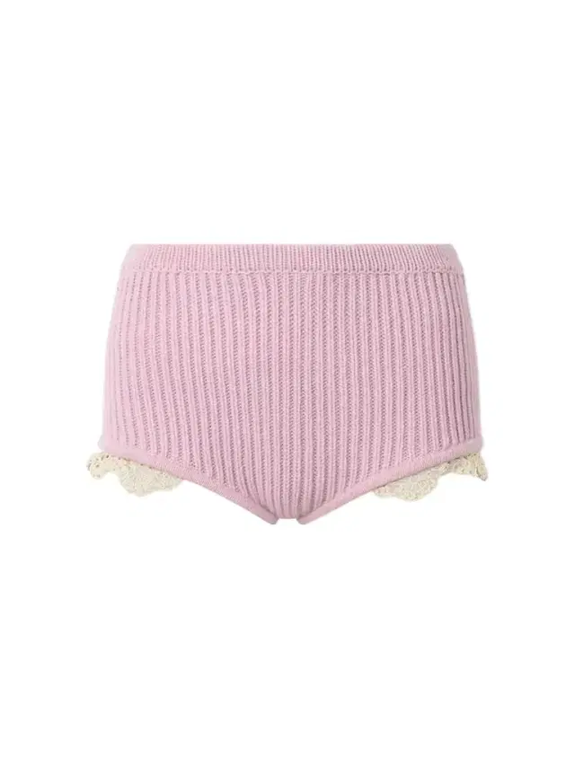 Crochet-trimmed Knitted Cashmere Shorts