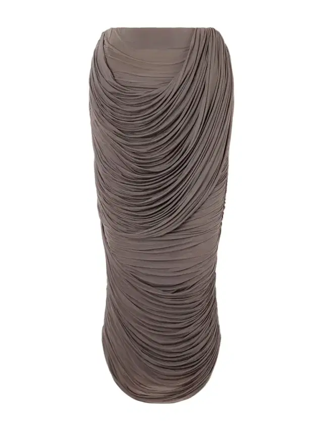 Ruched Jersey Midi Skirt
