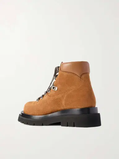 Bottega Veneta Lace-up Leather-trimmed Suede Ankle Boots | Thumbnail 3 Bottega Veneta Lace-up Leather-trimmed Suede Ankle Boots | Thumbnail 3