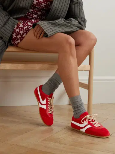 Dries Van Noten Leather-trimmed Suede Sneakers | Thumbnail 2