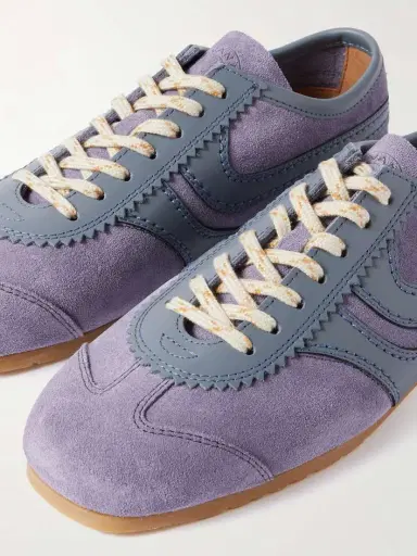 Dries Van Noten Leather-trimmed Suede Sneakers | Thumbnail 4