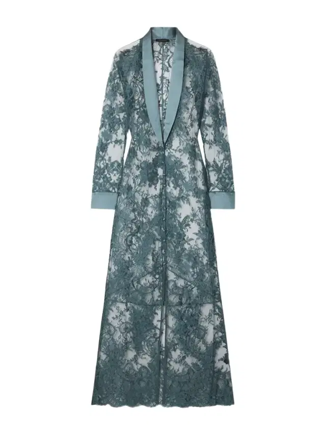 Camille Silk Satin-trimmed Organic Cotton-blend Lace Robe