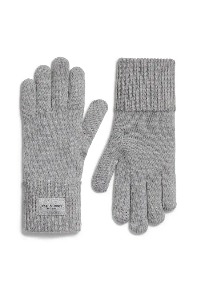 rag & bone Blake Metallic Gloves - Silver