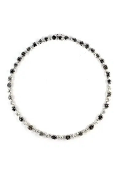 Sylva & Cie Grey White Diamond Riviera Necklace | Thumbnail 1 Sylva & Cie Grey White Diamond Riviera Necklace | Thumbnail 1