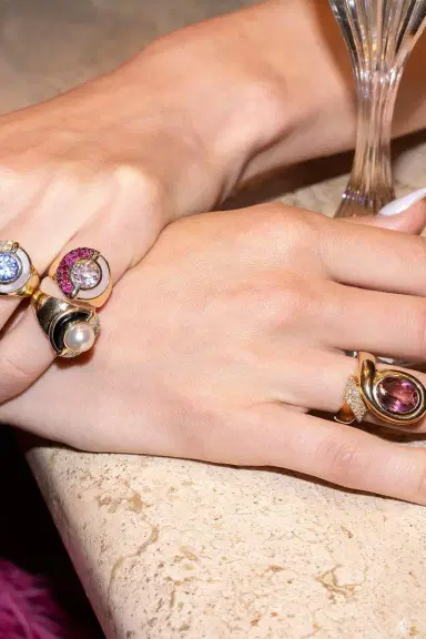 Mason and Books Oval Pink Tourmaline Chiffon Ring | Thumbnail 2