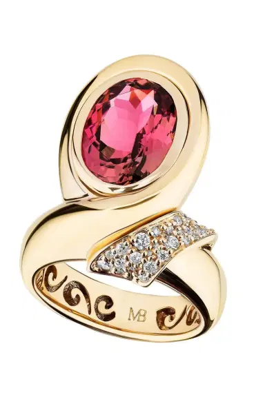 Mason and Books Oval Pink Tourmaline Chiffon Ring | Thumbnail 1