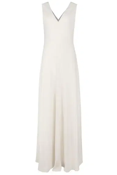Brunello Cucinelli Precious Neckline Fluid Dress | Thumbnail 1 Brunello Cucinelli Precious Neckline Fluid Dress | Thumbnail 1