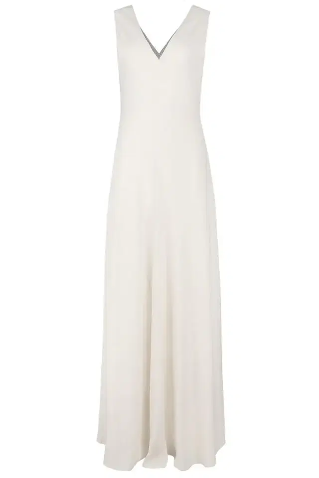 Brunello Cucinelli Precious Neckline Fluid Dress