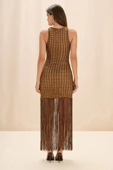 PatBo GAIA KNIT FRINGE MAXI DRESS | Thumbnail 4