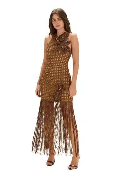 PatBo GAIA KNIT FRINGE MAXI DRESS | Thumbnail 1