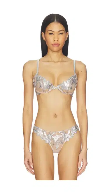 fleur du mal Foil Lily Embroidery Demi Bra | Thumbnail 1 fleur du mal Foil Lily Embroidery Demi Bra | Thumbnail 1