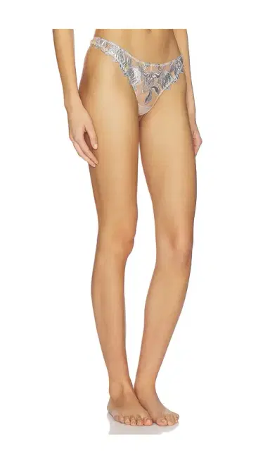 Fleur du Mal Foil Lily Embroidery Thong | Thumbnail 2