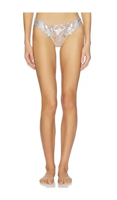 Fleur du Mal Foil Lily Embroidery Thong | Thumbnail 1