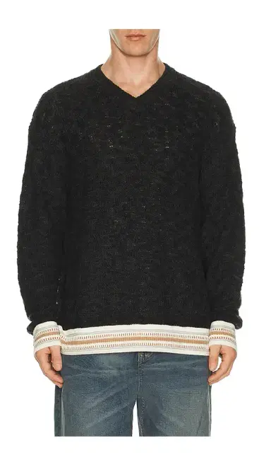 Scotch & Soda V Neck Cable Loose Fit Pullover | Thumbnail 1 Scotch & Soda V Neck Cable Loose Fit Pullover | Thumbnail 1