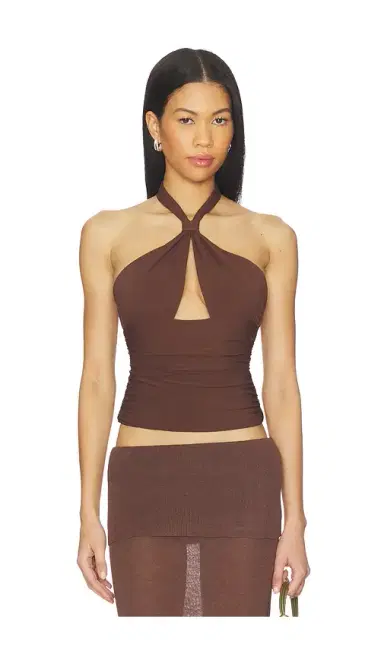 Mimchik Piper Knotted Halter Top | Thumbnail 1