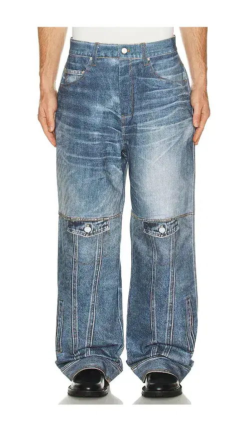 Custom-Like Printed Denim Pants