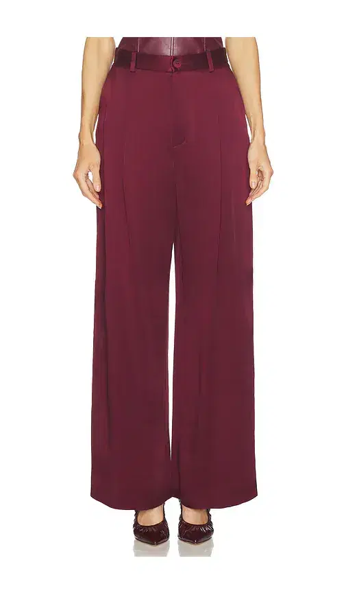 LaPointe Satin Pleated Wide Leg