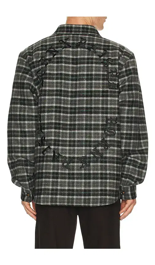 Embroidered Flannel Shirt Jacket