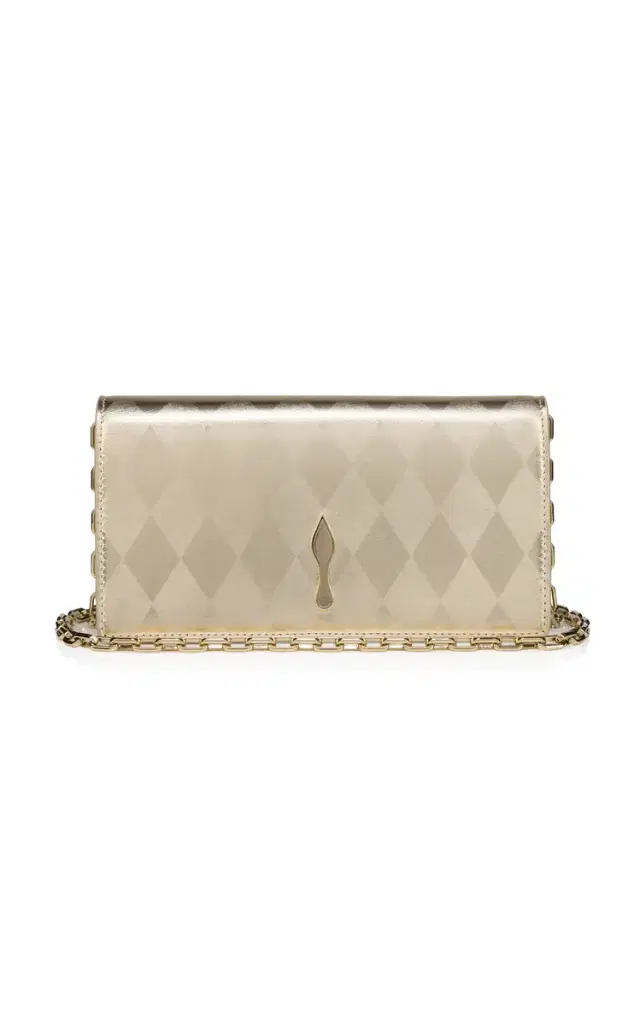 Christian Louboutin Bettina Metallic Leather Clutch