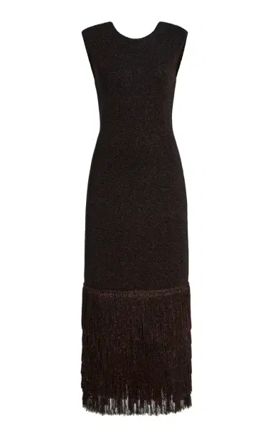 Aje Breeze Fringed Metallic-Knit Midi Dress | Thumbnail 6
