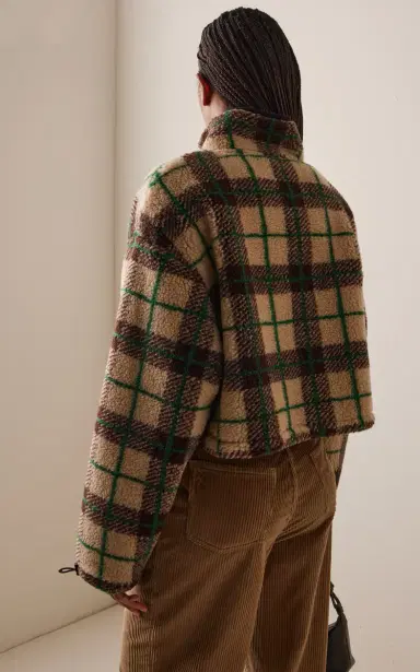 Miu Miu Checked Teddy Jacket | Thumbnail 4