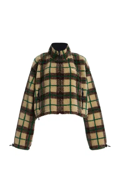 Miu Miu Checked Teddy Jacket | Thumbnail 1