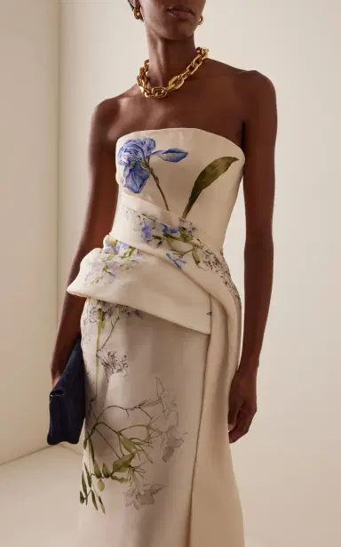 Monique Lhuillier Strapless Draped Peplum Silk Gown | Thumbnail 2 Monique Lhuillier Strapless Draped Peplum Silk Gown | Thumbnail 2