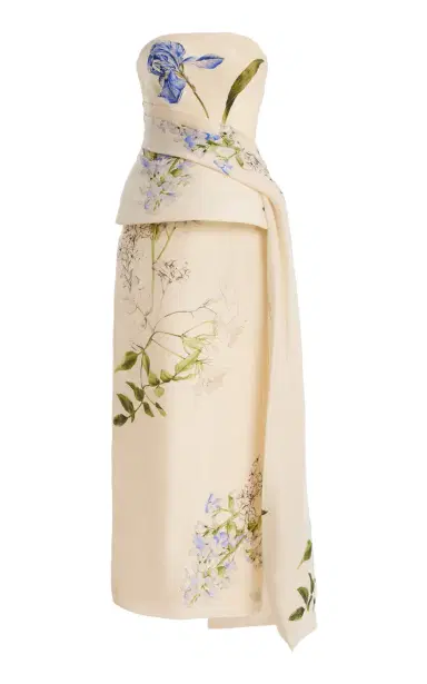 Monique Lhuillier Strapless Draped Peplum Silk Gown | Thumbnail 7 Monique Lhuillier Strapless Draped Peplum Silk Gown | Thumbnail 7