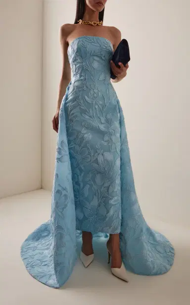 Monique Lhuillier Embroidered Cotton-Blend Gown | Thumbnail 3 Monique Lhuillier Embroidered Cotton-Blend Gown | Thumbnail 3