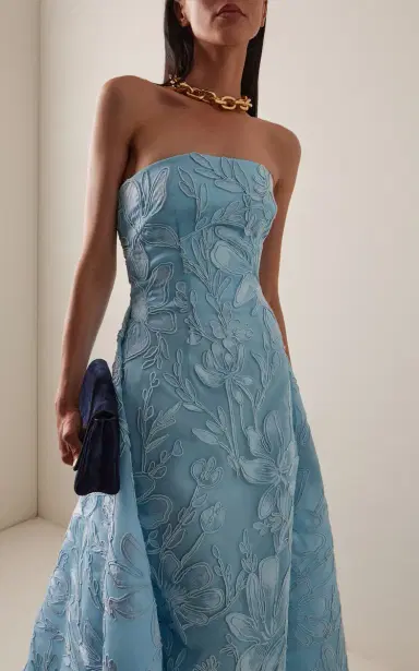 Monique Lhuillier Embroidered Cotton-Blend Gown | Thumbnail 4 Monique Lhuillier Embroidered Cotton-Blend Gown | Thumbnail 4