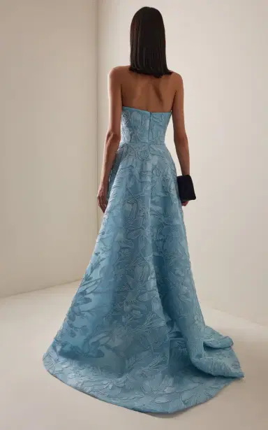Monique Lhuillier Embroidered Cotton-Blend Gown | Thumbnail 5 Monique Lhuillier Embroidered Cotton-Blend Gown | Thumbnail 5