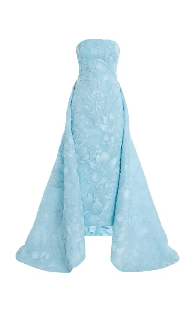 Monique Lhuillier Embroidered Cotton-Blend Gown