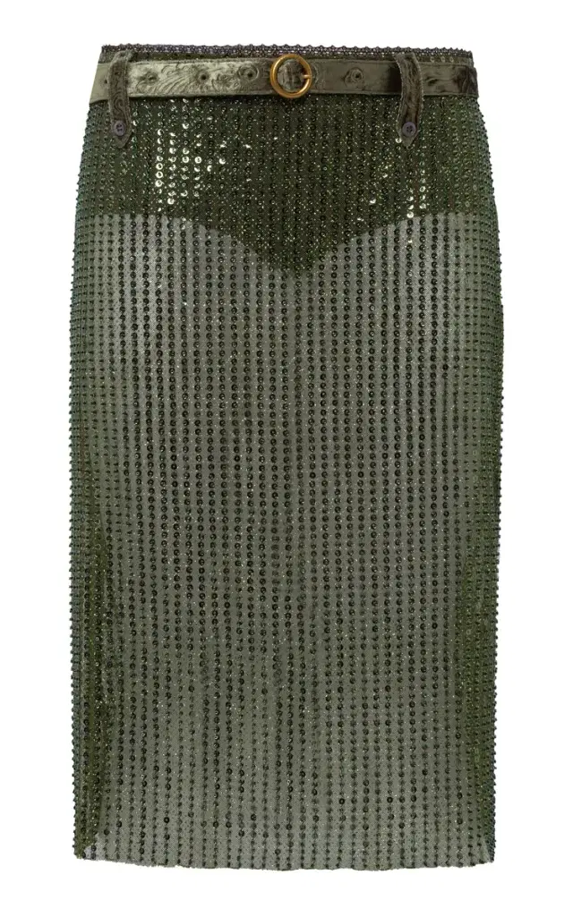 Estelle Sheer Sequinned Pencil Skirt