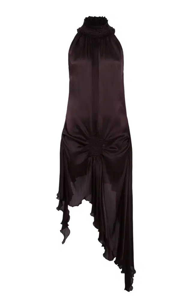 Toni Asymmetric Satin Mini Dress