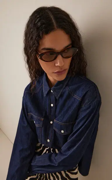 Saint Laurent Cat-Eye Tortoiseshell Acetate Sunglasses | Thumbnail 2