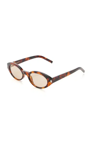 Saint Laurent Cat-Eye Tortoiseshell Acetate Sunglasses | Thumbnail 3