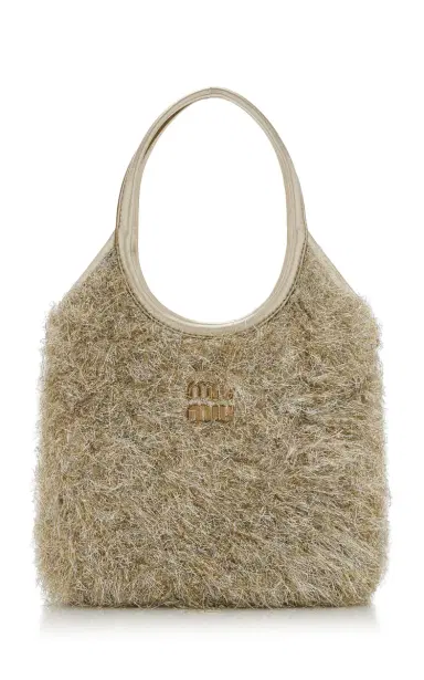 Miu Miu Ivy Small Lurex Tote Bag | Thumbnail 1