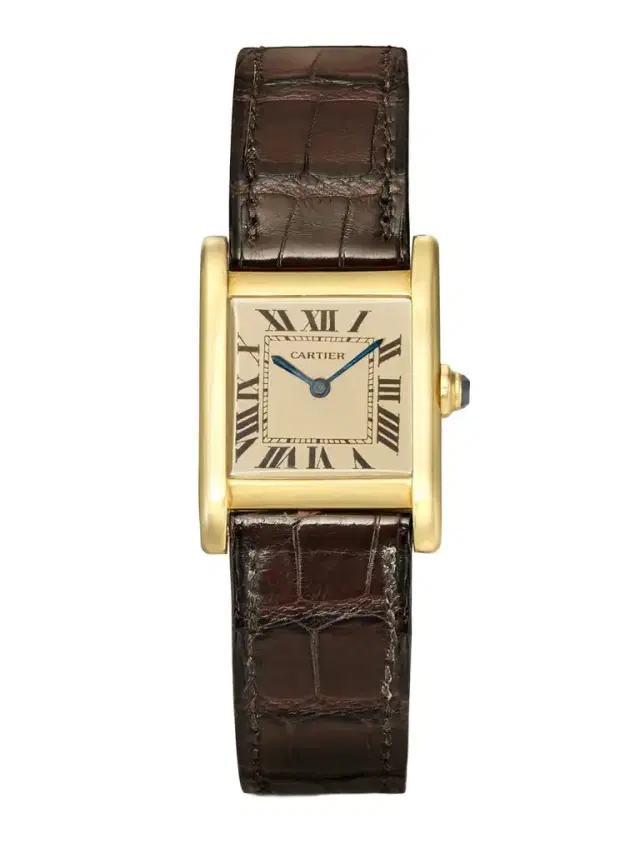 Pre-owned Cartier Tank Normale 23mm 18-karat Gold And Alligator Watch